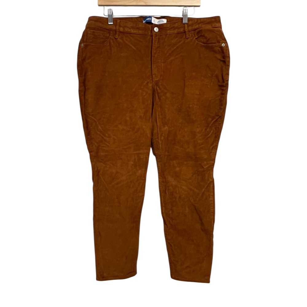 Old Navy Jeans Women's 18P Orange Brown High-Rise Rockstar Super Skinny Corduroy
